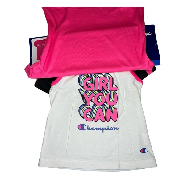 Champion Toddler Girls' 3 Piece Active Set Pink White Black Sizes: 18M & 2T - Picture 3 of 6
